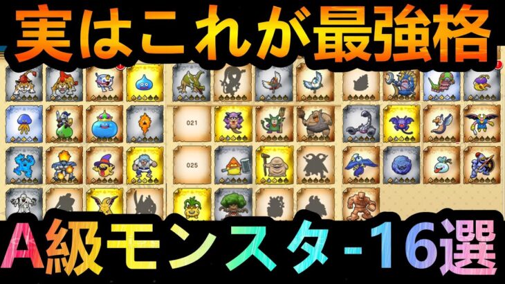 【ドラクエウォーク】この16選いくつ出会えてる??　スカウトモンスター低ランクの最強格!!!　実はこのA級集めが最優先!!!　【闘技場】【ドラクエ5】【2周年】