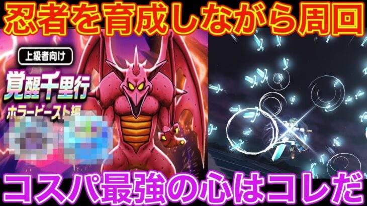 【ドラクエウォーク】育成中のニンジャにはコスパ最強の心を！ホラービースト覚醒千里行