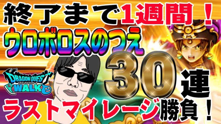 【ドラクエウォーク】まもなく終了・・・マイレージで引けるのか!?新春2023大魔道士装備のウロボロスのつえをラストマイレージ30連で引き切りたい無課金勇者！