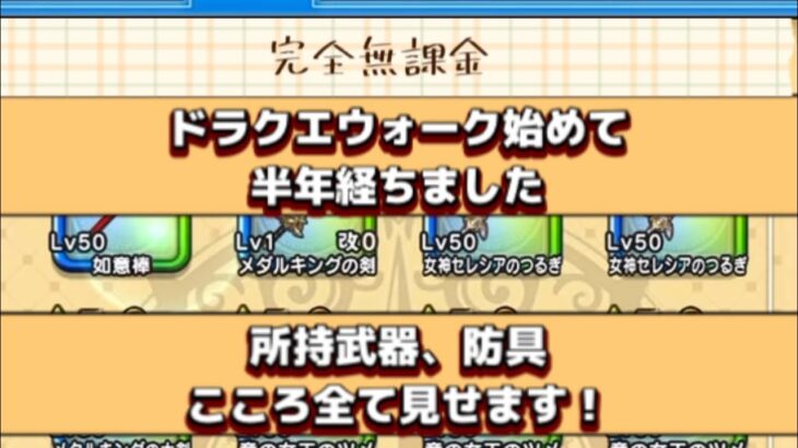 5周年に1から始めるドラクエウォーク　ドラクエウォーク始めて半年経ちました！所持武器、防具、こころ全て見せます！最後に20連ガチャします！【ドラクエウォーク】【ドラクエウォーク無課金】