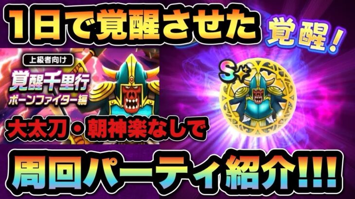 【ドラクエウォーク】あの武器でアルミラージより先に動かす！？覚醒千里行のボーンファイターの心を1日で覚醒させたパーティ紹介