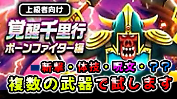 【ドラクエウォーク】ボーンファイター千里行！この４パーティで準備しました（テスト用１６本以上の武器で）【ドラゴンクエストウォーク】