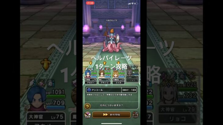 ドラクエウォーク　ヘルパイレーツ　1ターン攻略