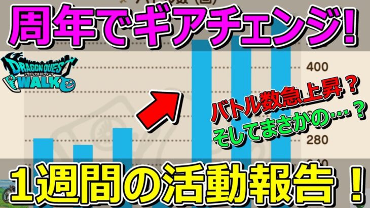 【ドラクエウォーク】周年でバトル数激増！？まさかもあった1週間の活動報告！プレイ状況共有！
