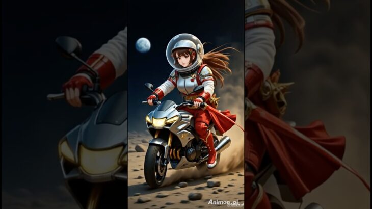 無料AI宇宙でバイクに乗る